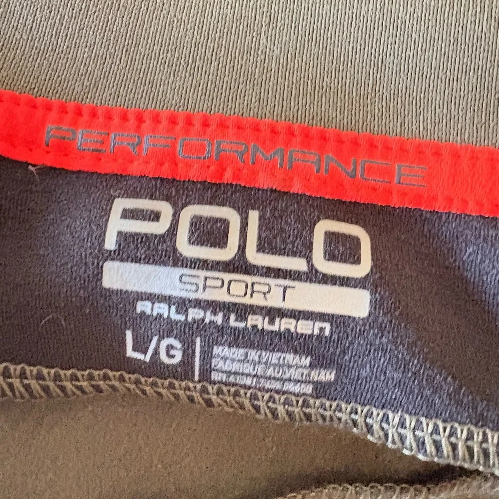 Ralph Lauren Large Polo Performance Olive Green Jacket with Bright Orange Trim - Picture 5 of 5